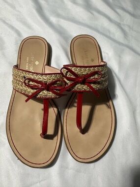 Kate Spade Callie Bow Sandals Size 7B Vacation Beach Resortwear Summer Preppy